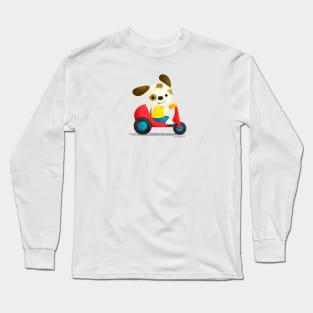 Puppy on a tricycle Long Sleeve T-Shirt